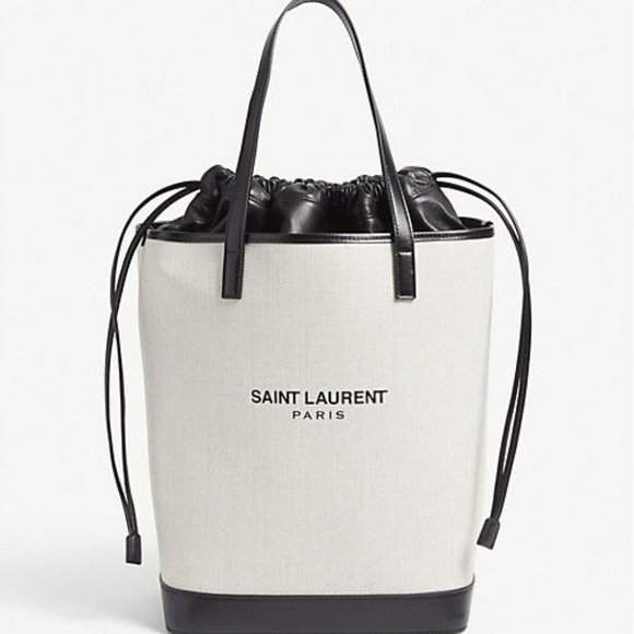 Saint Laurent Teddy canvas and leather tote bag NEW - Picture 9 of 13